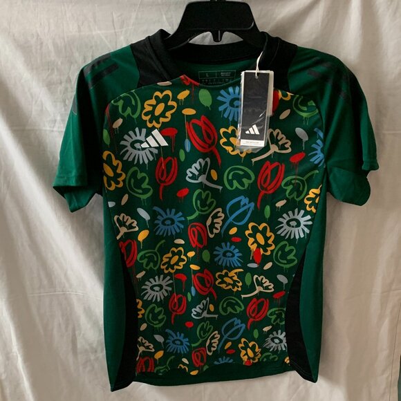 ADIDAS Women's TIRO 24 Prime Blue Aeroready Jersey in Dark Green Sz LARGE - Picture 1 of 7